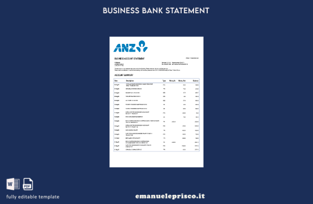 stile verificato Dichiarazione dell'azienda commerciale Sydney ANZ Modello in fo